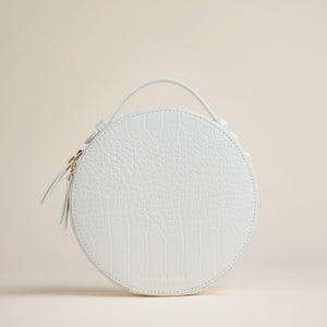 Nomad Round Travel Bag - White Crocodile